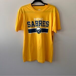 Buffalo Sabres Men’s Medium Yellow Blue T Shirt NHL NWT Hockey Fandom Sports